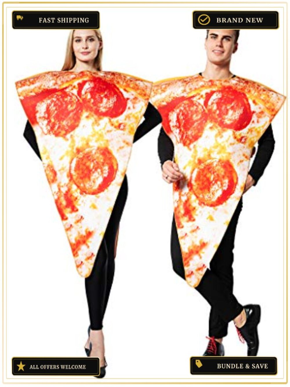 Pizza Slice Costume One Piece Adult Halloween Food Mascot Cosplay